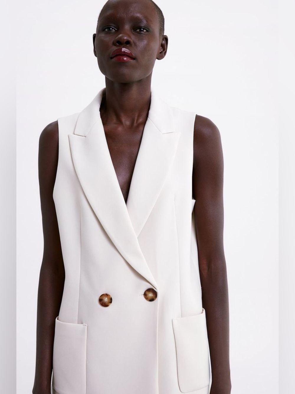 Zara Double Breasted Sleevless Blazer